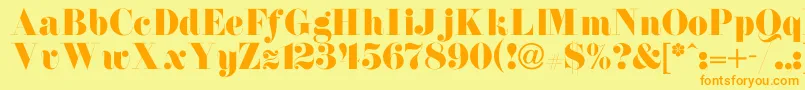 NewdawneNormal Font – Orange Fonts on Yellow Background