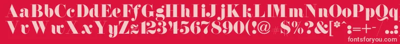 NewdawneNormal Font – Pink Fonts on Red Background