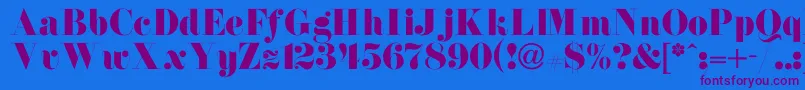 NewdawneNormal Font – Purple Fonts on Blue Background