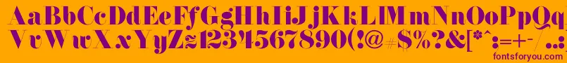 NewdawneNormal Font – Purple Fonts on Orange Background