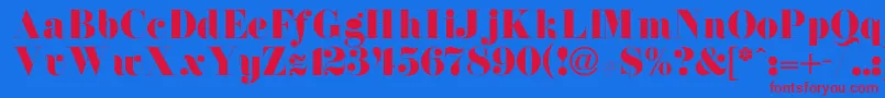 NewdawneNormal Font – Red Fonts on Blue Background
