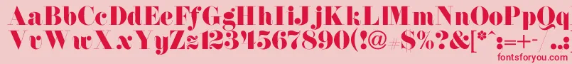 NewdawneNormal Font – Red Fonts on Pink Background
