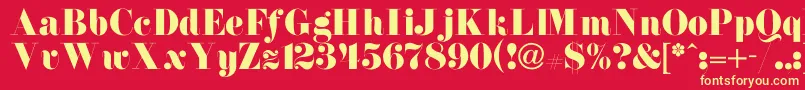 NewdawneNormal Font – Yellow Fonts on Red Background