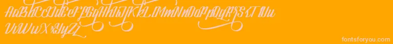 LookStandard-Schriftart – Rosa Schriften auf orangefarbenem Hintergrund