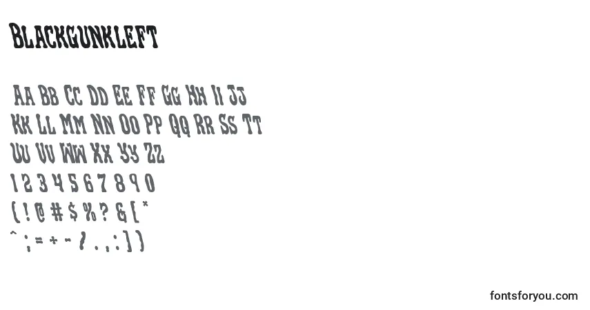 Fuente Blackgunkleft - alfabeto, números, caracteres especiales