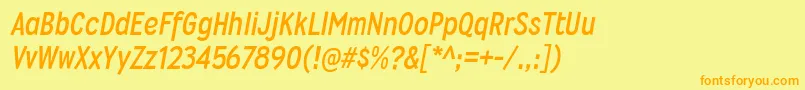 WyvernrgBolditalic Font – Orange Fonts on Yellow Background