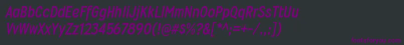 Шрифт WyvernrgBolditalic – фиолетовые шрифты на чёрном фоне