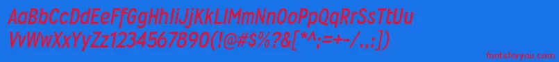 WyvernrgBolditalic Font – Red Fonts on Blue Background