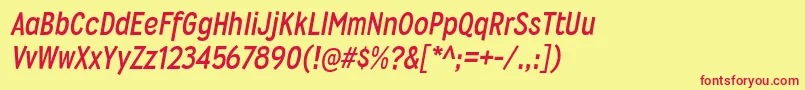 WyvernrgBolditalic Font – Red Fonts on Yellow Background