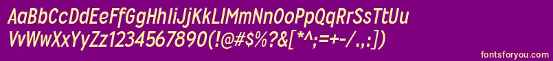 WyvernrgBolditalic Font – Yellow Fonts on Purple Background