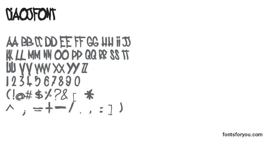 Czcionka CiaoJfont – alfabet, cyfry, specjalne znaki