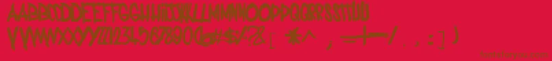 CiaoJfont Font – Brown Fonts on Red Background