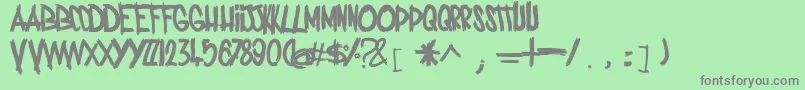 CiaoJfont Font – Gray Fonts on Green Background
