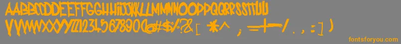 CiaoJfont Font – Orange Fonts on Gray Background