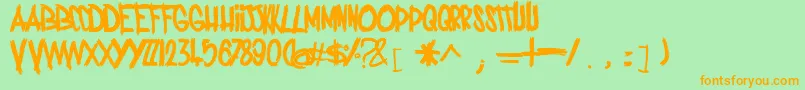 CiaoJfont Font – Orange Fonts on Green Background