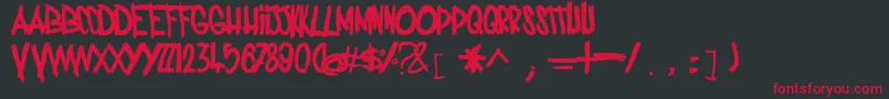 CiaoJfont Font – Red Fonts on Black Background