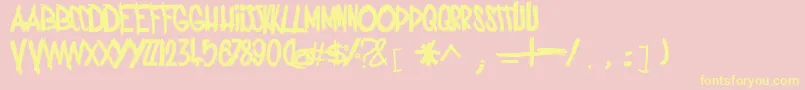 CiaoJfont Font – Yellow Fonts on Pink Background