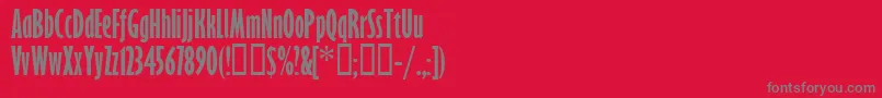 フォントGillSansBoldExtraCondensed – 赤い背景に灰色の文字