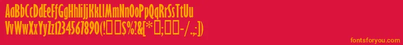 フォントGillSansBoldExtraCondensed – 赤い背景にオレンジの文字