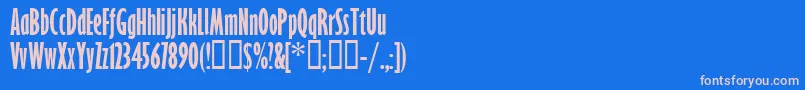 GillSansBoldExtraCondensed Font – Pink Fonts on Blue Background