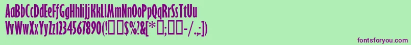 GillSansBoldExtraCondensed Font – Purple Fonts on Green Background