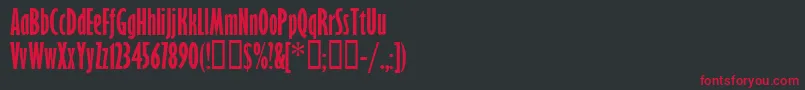 GillSansBoldExtraCondensed Font – Red Fonts on Black Background