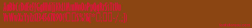 GillSansBoldExtraCondensed Font – Red Fonts on Brown Background