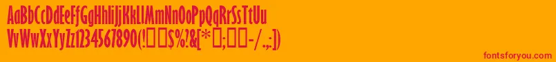 GillSansBoldExtraCondensed Font – Red Fonts on Orange Background