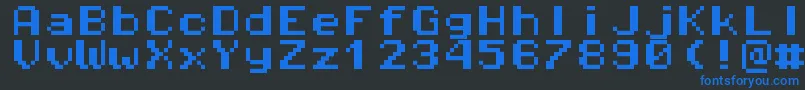 フォントPixeloperatormonohb8 – 黒い背景に青い文字