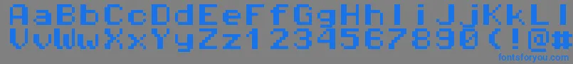 Pixeloperatormonohb8 Font – Blue Fonts on Gray Background