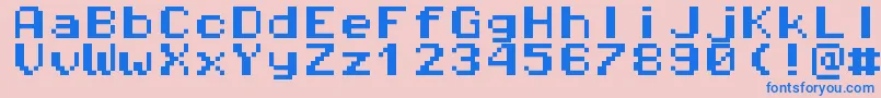 フォントPixeloperatormonohb8 – ピンクの背景に青い文字