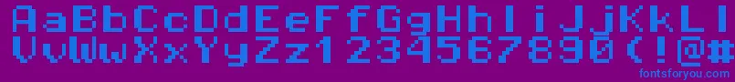 fuente Pixeloperatormonohb8 – Fuentes Azules Sobre Fondo Morado