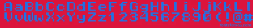 Pixeloperatormonohb8 Font – Blue Fonts on Red Background