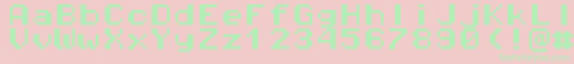 フォントPixeloperatormonohb8 – ピンクの背景に緑の文字