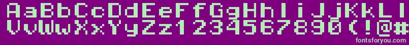 Pixeloperatormonohb8 Font – Green Fonts on Purple Background