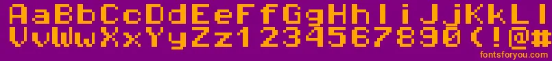 Pixeloperatormonohb8 Font – Orange Fonts on Purple Background