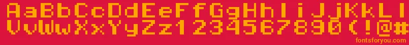 Pixeloperatormonohb8 Font – Orange Fonts on Red Background