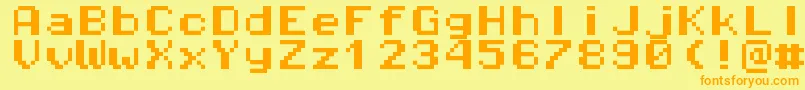 Pixeloperatormonohb8 Font – Orange Fonts on Yellow Background