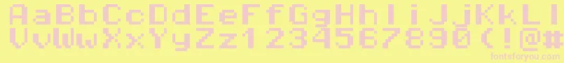 Pixeloperatormonohb8 Font – Pink Fonts on Yellow Background