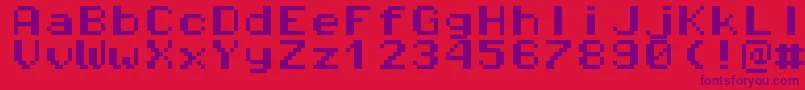 Czcionka Pixeloperatormonohb8 – fioletowe czcionki na czerwonym tle