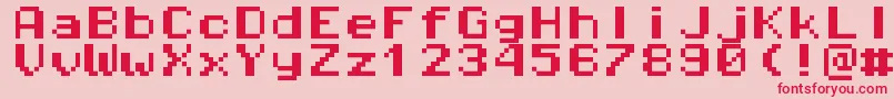 Pixeloperatormonohb8 Font – Red Fonts on Pink Background