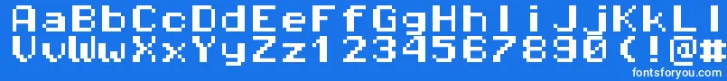 Pixeloperatormonohb8 Font – White Fonts on Blue Background