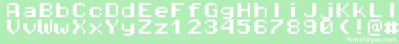 Pixeloperatormonohb8-fontti – valkoiset fontit vihreällä taustalla
