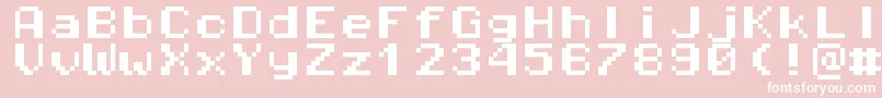 Pixeloperatormonohb8 Font – White Fonts on Pink Background