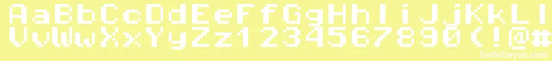 Pixeloperatormonohb8 Font – White Fonts on Yellow Background