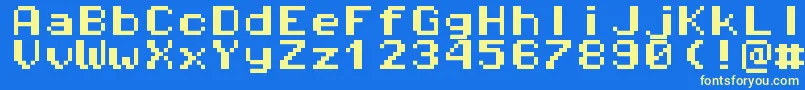 フォントPixeloperatormonohb8 – 黄色の文字、青い背景