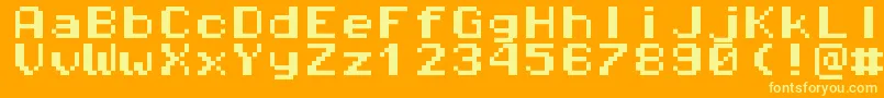 Pixeloperatormonohb8 Font – Yellow Fonts on Orange Background