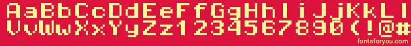 Pixeloperatormonohb8 Font – Yellow Fonts on Red Background