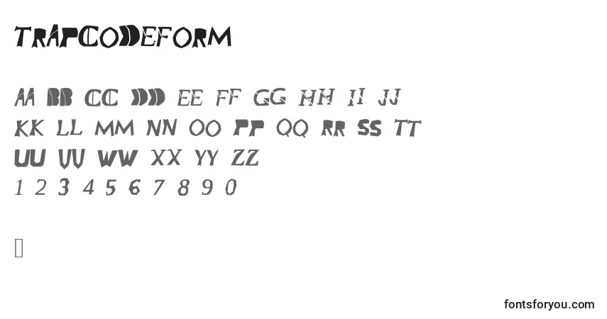 Шрифт TrapcodeForm – алфавит, цифры, специальные символы