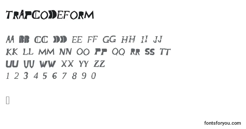 TrapcodeForm Font – alphabet, numbers, special characters